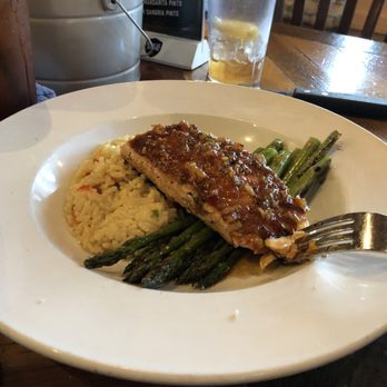 Ford's Garage Estero - Garlic salmon with roasted asparagus! Yummm - Bars Near Me - Estero, Florida
