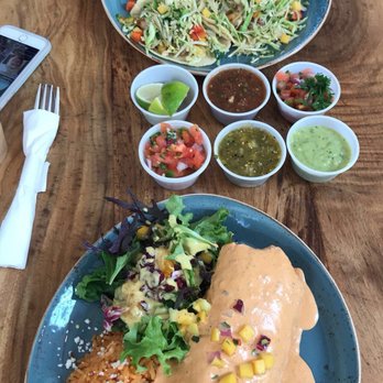 Los Agaves - Halibut and shrimp tacos on top. Agaves burrito below. DELICIOUS salsas - Tacos Near Me - Santa Barbara, California Los Agaves - Halibut and shrimp tacos on top. Agaves burrito below. DELICIOUS salsas - Tacos Near Me - Santa Barbara, California