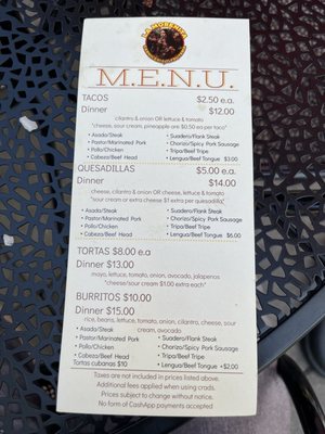 Menu photo 1 La Morenita Lake Station, IN Menu photo 1 La Morenita Lake Station, IN