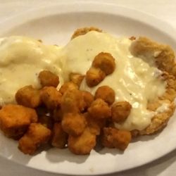 Aunt Toadies - Country Fried (Pork Tenderloin) Steak, Mashed potatoes, and Fried Okra.