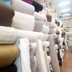 Wide selection of linen fabric.