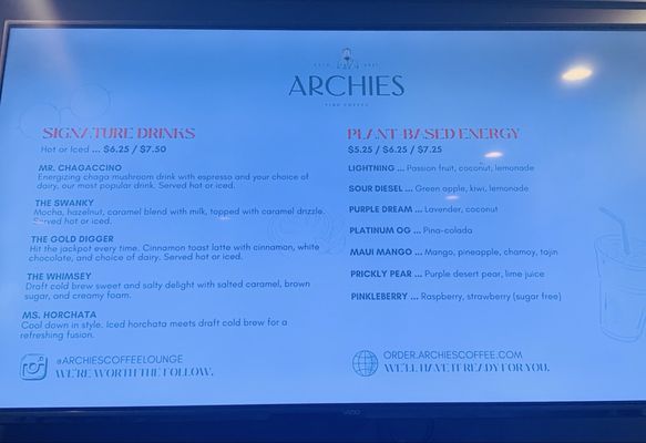 Menu photo 1 Archies Coffee Lounge San Antonio, TX