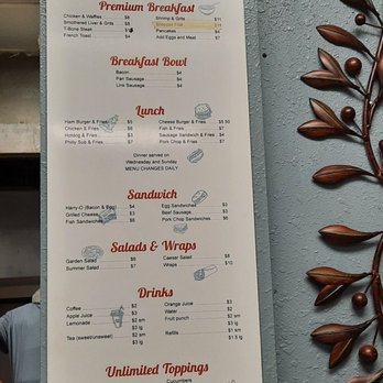Lula Mae's Eatery - a menu on the wall - Breakfast & Brunch Near Me - Apopka, Florida