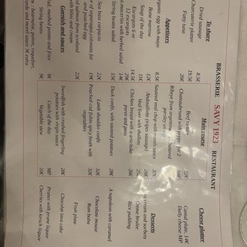 Chez Savy - English menu April 2023. - French Near Me - Paris, 75 Chez Savy - English menu April 2023. - French Near Me - Paris, 75