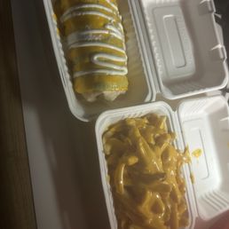 Wet Queso Burrito and Cheese Fries (No Jalapeño) Wet Queso Burrito and Cheese Fries (No Jalapeño)