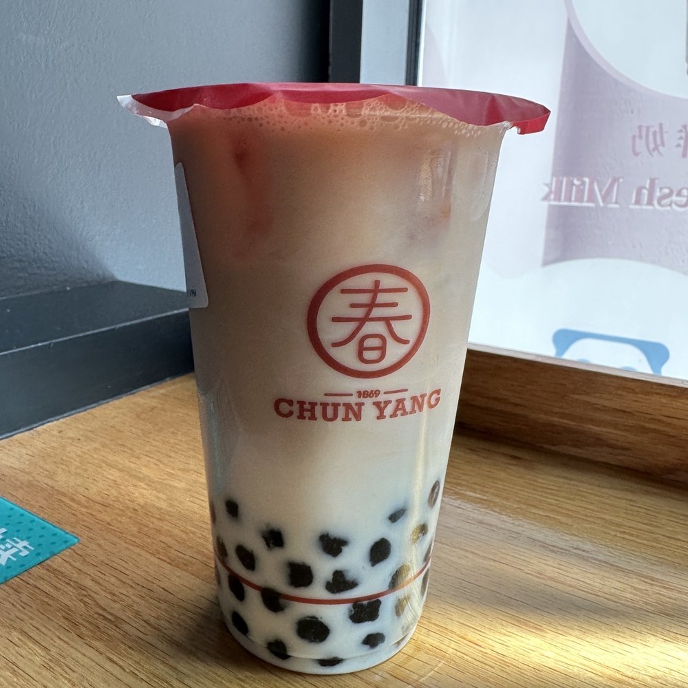 Chun Yang Tea - Cold Black Tea Latte with Pearl () - Bubble Tea Near Me - Flushing, New York Chun Yang Tea - Cold Black Tea Latte with Pearl () - Bubble Tea Near Me - Flushing, New York