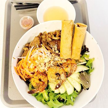 New York Slice Deli - Thursday Special, grilled shrimp, grilled pork & egg rolls noodles - Cafes Near Me - Costa Mesa, California New York Slice Deli - Thursday Special, grilled shrimp, grilled pork & egg rolls noodles - Cafes Near Me - Costa Mesa, California