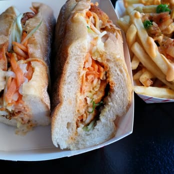 Le Viet Cafe - Crispy fish banh mi and kimchi fries - Vietnamese Near Me - New York, New York