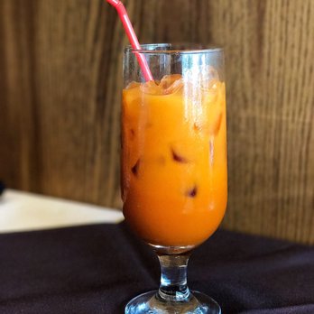 Thai Signature - Ice Tea with Yelp check-in was very sweet - Thai Near Me - Mississauga, Ontario