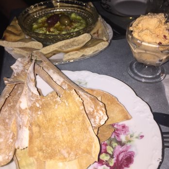 Vault & Vator - Paper thin pita chips with pimento cheese, fava bean (green) hummus with soft pita bread and olives - Cocktail Bars Near Me - Greenville, South Carolina Vault & Vator - Paper thin pita chips with pimento cheese, fava bean (green) hummus with soft pita bread and olives - Cocktail Bars Near Me - Greenville, South Carolina