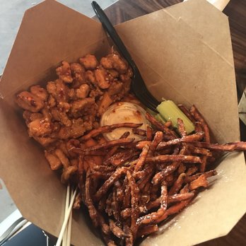 Zero Degrees - Orange chicken with sweet potato, 3.5/5 - Bubble Tea Near Me - Las Vegas, Nevada Zero Degrees - Orange chicken with sweet potato, 3.5/5 - Bubble Tea Near Me - Las Vegas, Nevada