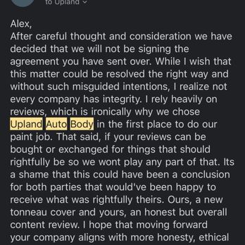 Upland Auto Body & Collision - Final email I wrote to Upland Auto Body - Body Shops Near Me - Upland, California Upland Auto Body & Collision - Final email I wrote to Upland Auto Body - Body Shops Near Me - Upland, California
