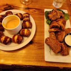 Badlands Bar - Pretzels on the left, Oysters on the right