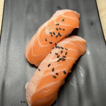 Azai Hand Roll - Salmon Nigiri x2 pc - Sushi Bars Near Me - Los Angeles, California Azai Hand Roll - Salmon Nigiri x2 pc - Sushi Bars Near Me - Los Angeles, California