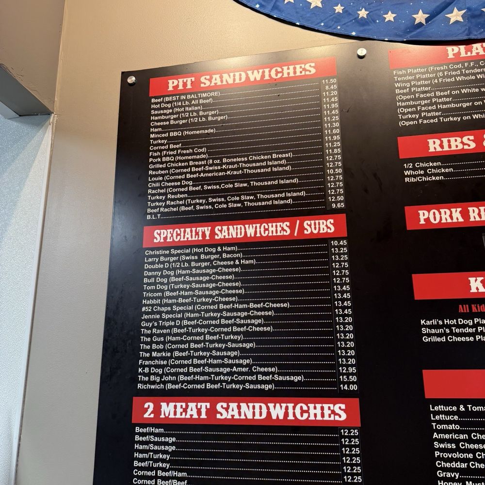 Chaps Pit Beef - Menu - Barbeque Near Me - Baltimore, Maryland