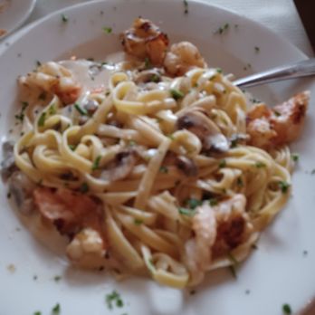 Prima Pasta Restaurant - Fettuccini di Basilio with shrimps, $17.95. - Italian Near Me - Houston, Texas Prima Pasta Restaurant - Fettuccini di Basilio with shrimps, $17.95. - Italian Near Me - Houston, Texas