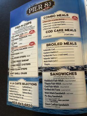 Menu photo 4 Oscar's Pier 83 Glendale, AZ