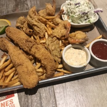 Tricky Fish - Fried fish platter (oysters, shrimp, catfish) w their awesome rendition of remoulade. - Seafood Near Me - Fort Worth, Texas Tricky Fish - Fried fish platter (oysters, shrimp, catfish) w their awesome rendition of remoulade. - Seafood Near Me - Fort Worth, Texas