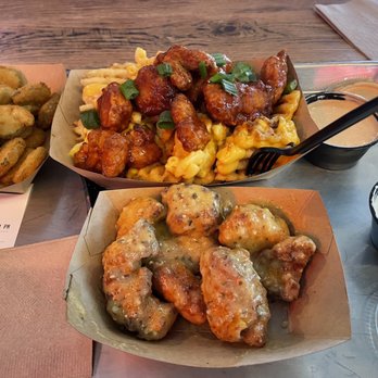 OX-B's - Chicken & waffle fries  garlic chicken wings  pickles - Chicken Wings Near Me - Columbus, Ohio
