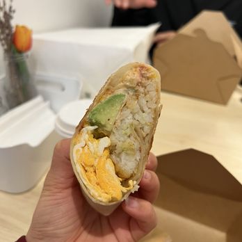 Little Miss Cafe - Breakfast burrito - small bit of avocado and tons of eggs and soft potatoes - Cafes Near Me - Los Angeles, California Little Miss Cafe - Breakfast burrito - small bit of avocado and tons of eggs and soft potatoes - Cafes Near Me - Los Angeles, California