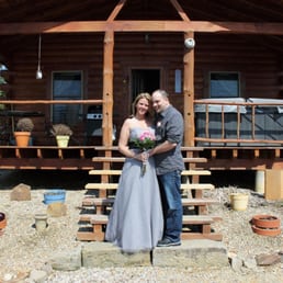 Our wedding day in front of skyview cabin Our wedding day in front of skyview cabin