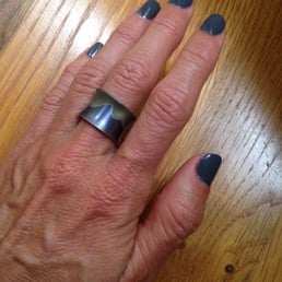 My new gel mani... Love the gray! My new gel mani... Love the gray!