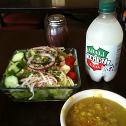 Caspian Persian Grill - Salad, barley soup, doogh, omy'