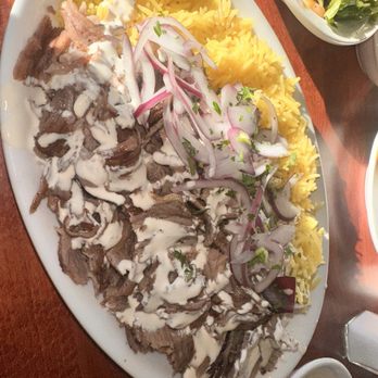 Pita W Shawarma - Beef Shawarma Plate (comes with tahini sauce on it) - Mediterranean Near Me - Buffalo Grove, Illinois Pita W Shawarma - Beef Shawarma Plate (comes with tahini sauce on it) - Mediterranean Near Me - Buffalo Grove, Illinois