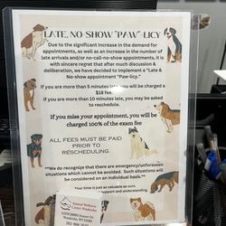 Animal Wellness Center - Animal Wellness Center's Late Policy