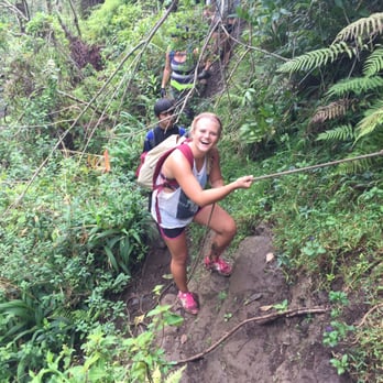 Ka'au Crater - This is the first rope. After this its like 10-15 min to the first falls - Hiking Near Me - Honolulu, Hawaii Ka'au Crater - This is the first rope. After this its like 10-15 min to the first falls - Hiking Near Me - Honolulu, Hawaii