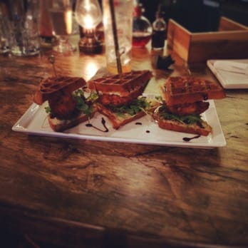Paper Plane - Chicken and Waffle Sliders! - Cocktail Bars Near Me - San Jose, California Paper Plane - Chicken and Waffle Sliders! - Cocktail Bars Near Me - San Jose, California