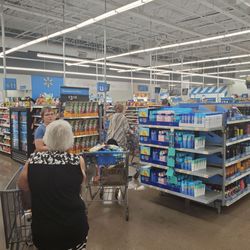 Walmart Supercenter - Single line at a Super Walmart in Abilene Texas.