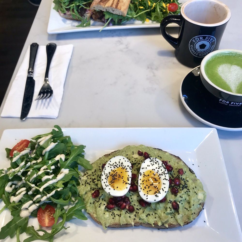 For Five Coffee Roasters - I ordered off the breakfast menu (breakfast is served all day) and my fiancé ordered off the lunch menu. - Coffee Roasteries Near Me - Manhasset, New York For Five Coffee Roasters - I ordered off the breakfast menu (breakfast is served all day) and my fiancé ordered off the lunch menu. - Coffee Roasteries Near Me - Manhasset, New York