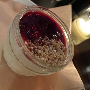 The Cookery - Vanilla Panna Cotta with Lingonberry jam - Italian Near Me - Dobbs Ferry, New York The Cookery - Vanilla Panna Cotta with Lingonberry jam - Italian Near Me - Dobbs Ferry, New York
