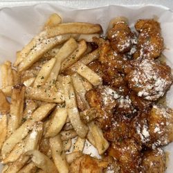 Courtyard Oyster Bar & Grill - Sweet chili boneless wings (I added the ranch powder when I got home)