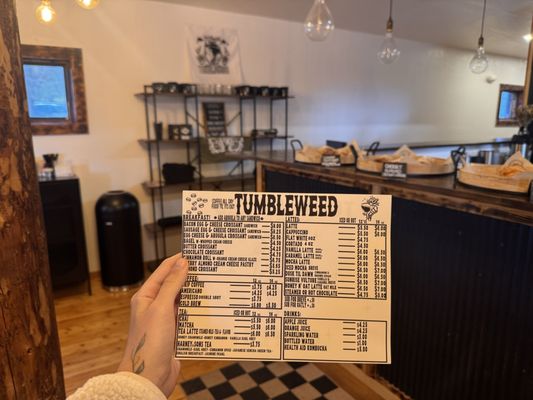Menu photo 1 Tumbleweed Coffee Boulder, UT Menu photo 1 Tumbleweed Coffee Boulder, UT