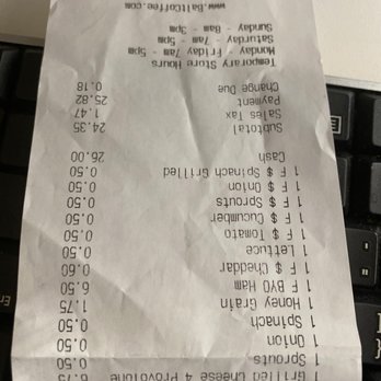 Baltimore Coffee & Tea - Here is the receipt!! - Coffee & Tea Near Me - Odenton, Maryland
