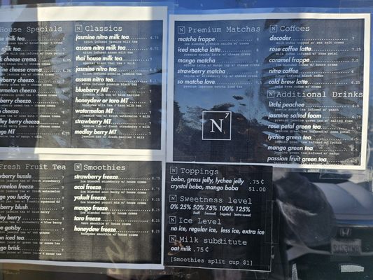 Menu photo 1 N7 Draft Tea + Coffee San Jose, CA Menu photo 1 N7 Draft Tea + Coffee San Jose, CA