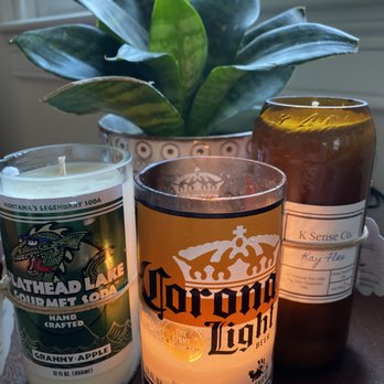 K Sense Co - Three 8-9 oz Kay Flex candles in upcycled bottles. - Jewelry Near Me - Worcester, Massachusetts K Sense Co - Three 8-9 oz Kay Flex candles in upcycled bottles. - Jewelry Near Me - Worcester, Massachusetts