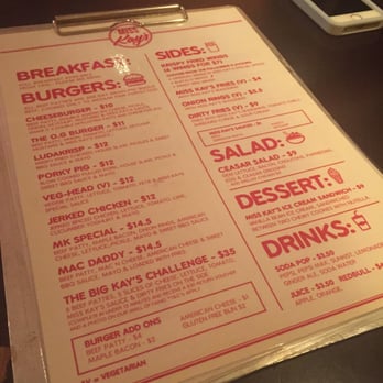 Miss Kay's - Menu - Bars Near Me - Brisbane, QLD