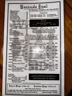 Menu photo 1 Westside Bowl Youngstown, OH Menu photo 1 Westside Bowl Youngstown, OH