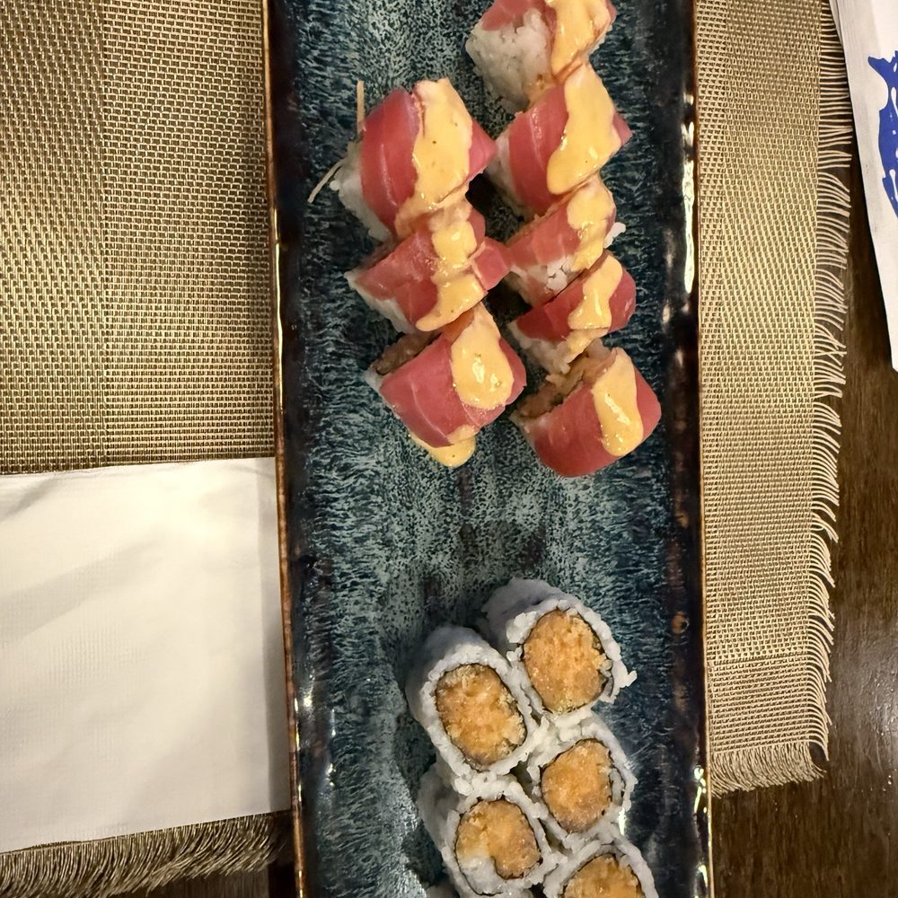 Nana Sushi - Mango Madness and Spicy Salmon Roll - Sushi Bars Near Me - Suffolk, Virginia Nana Sushi - Mango Madness and Spicy Salmon Roll - Sushi Bars Near Me - Suffolk, Virginia