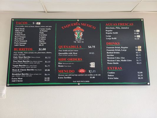 Menu photo 5 Taqueria Mexico Westminster, CA