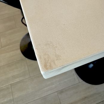 BK & K Countertops - I have no clue where this discolor and scratch even came from - Countertop Installation Near Me - Phoenix, Arizona BK & K Countertops - I have no clue where this discolor and scratch even came from - Countertop Installation Near Me - Phoenix, Arizona