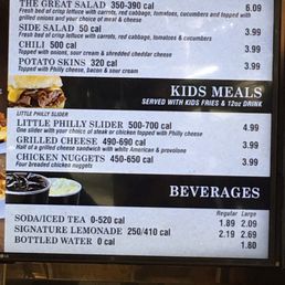 a menu for a restaurant