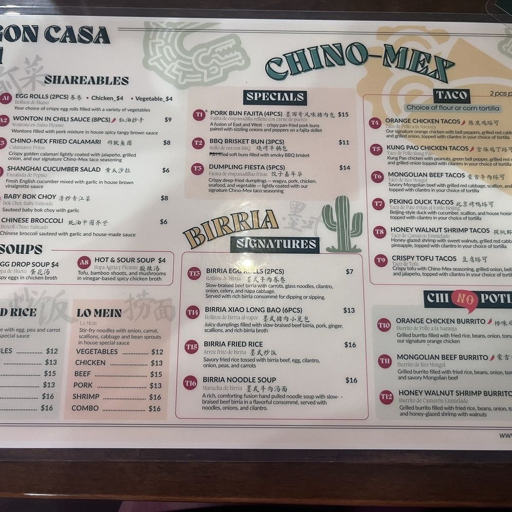 Dragon Casa - Front side of the menu. Didn't take a picture of the back. - Asian Fusion Near Me - Dallas, Texas Dragon Casa - Front side of the menu. Didn't take a picture of the back. - Asian Fusion Near Me - Dallas, Texas
