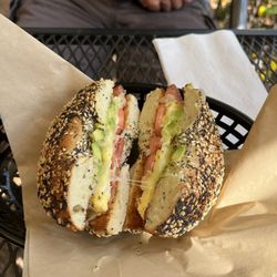 The Nautical Bean Coffee House & Bistro - California Eggel on an Everything Bagel