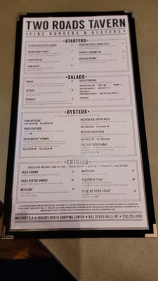 Menu photo 5 Two Roads Tavern Kitty Hawk, NC