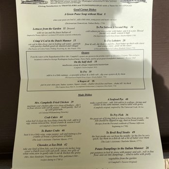 Christiana Campbell's Tavern - Menu - American Near Me - Williamsburg, Virginia