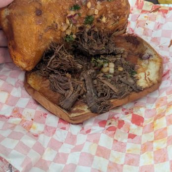 Birria Superior - 10 dollar sandwich with a tiny bit of birria in it - Mexican Near Me - Lancaster, California Birria Superior - 10 dollar sandwich with a tiny bit of birria in it - Mexican Near Me - Lancaster, California